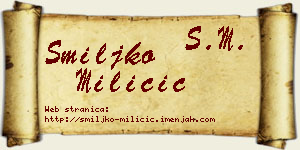 Smiljko Miličić vizit kartica